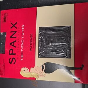 SPANX patterned tight end tights SIZE E black NEW Charcoal